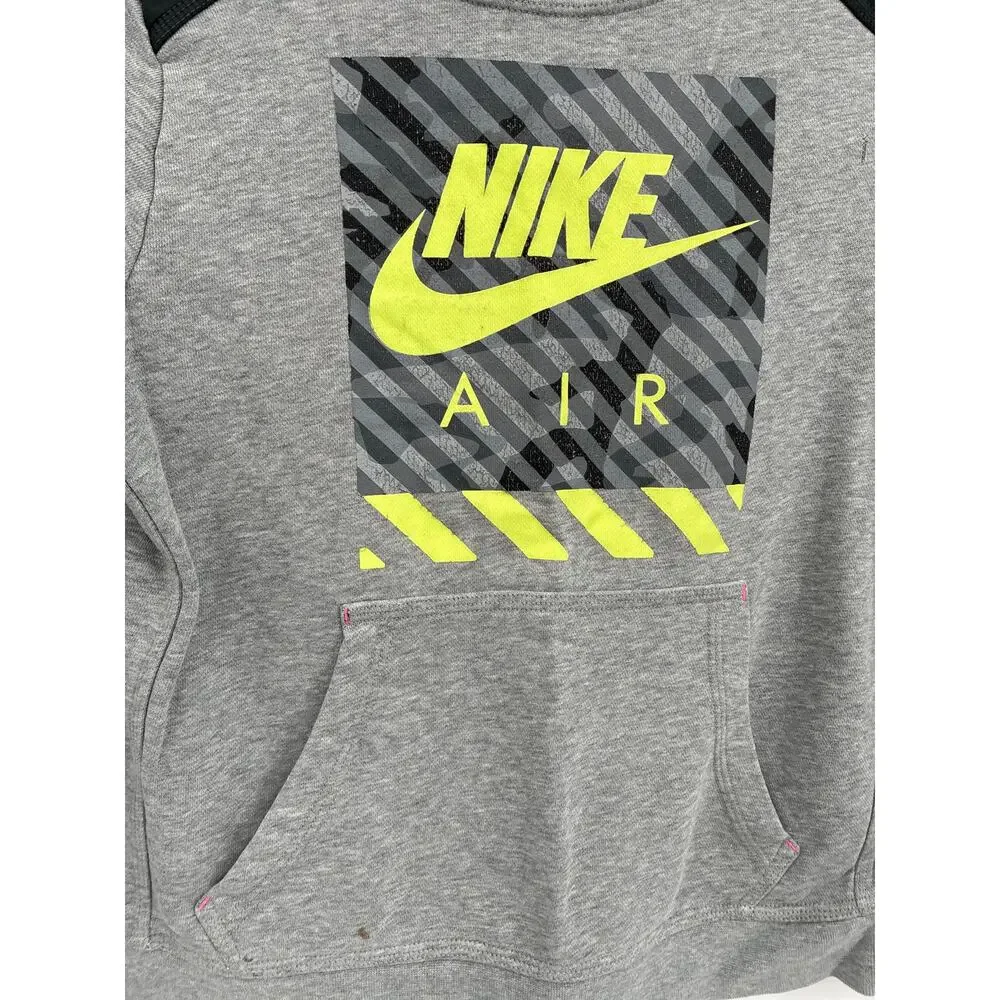 Nike Camo French Terry Crew Neck Pullover Sweatshirt Pocket Kids Medium